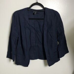 Vintage Linen Blend Blue Blazer Cardigan